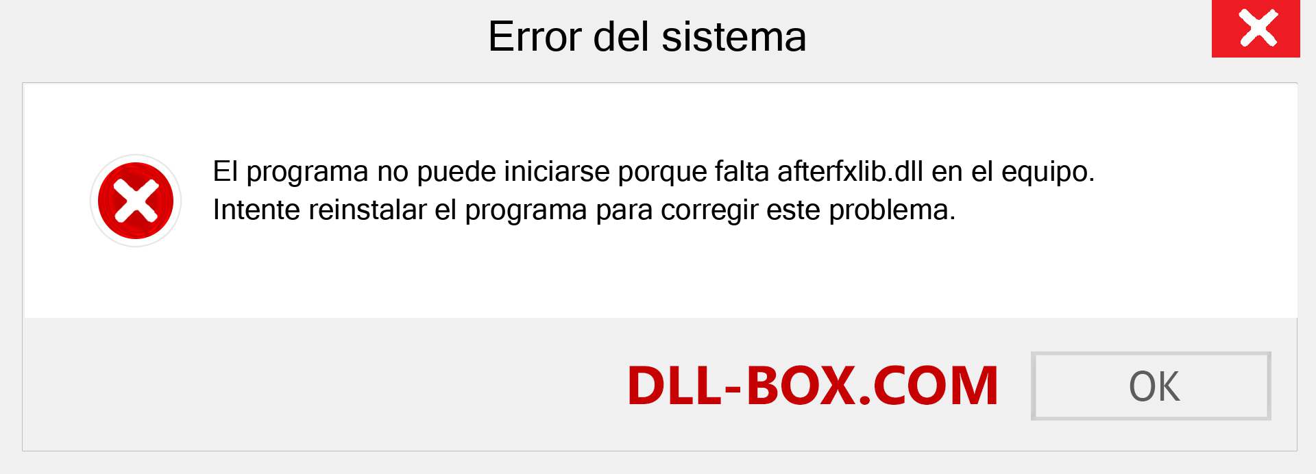 ¿Falta el archivo afterfxlib.dll ?. Descargar para Windows 7, 8, 10 - Corregir afterfxlib dll Missing Error en Windows, fotos, imágenes